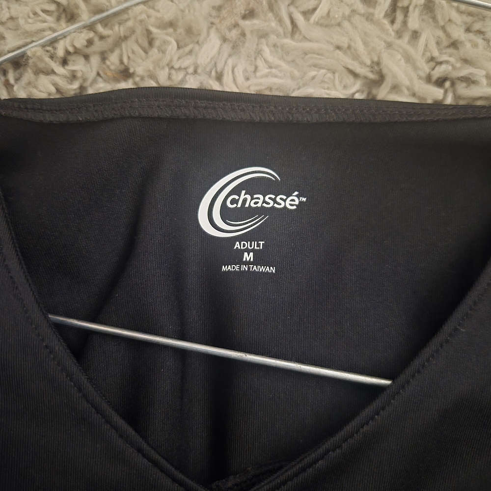 Chassé Black Long Sleeve Cheer Crop Top Size M Athletic Dance Gym - Picture 3 of 3